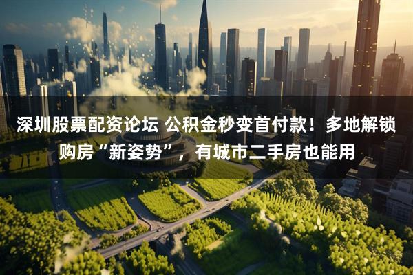 深圳股票配资论坛 公积金秒变首付款！多地解锁购房“新姿势”，有城市二手房也能用